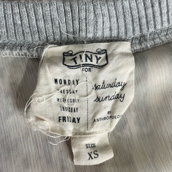 Anthropologie x Tiny Valetta Top Loungewear Neutral Patchwork Short Sleeve | XS - Picture 12 of 13